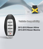 Smart Prox Remote Control Self Programmable 47 Chip Car Key Replacement for 2013-2015 Nissan Altima/Maxima with FCC: KR5S180144014